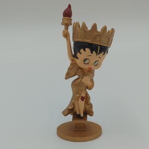 Betty Boop Statue Of Liberty Gold Figurine with Torch Excellent Shape